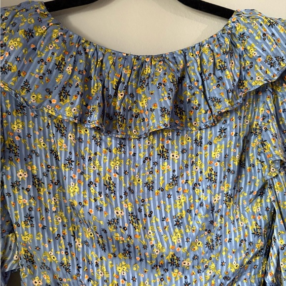 Free people Floral Blue Ruffle Dress - Picture 11 of 13